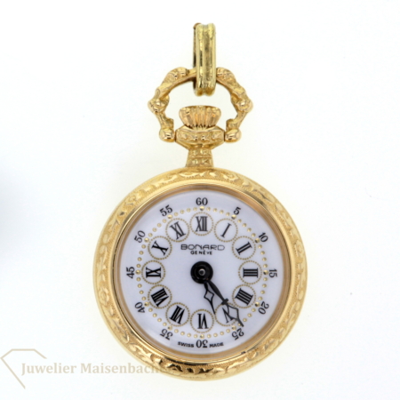 Bonard Geneve kleine Taschenuhr Anhängeuhr Gold 750/-