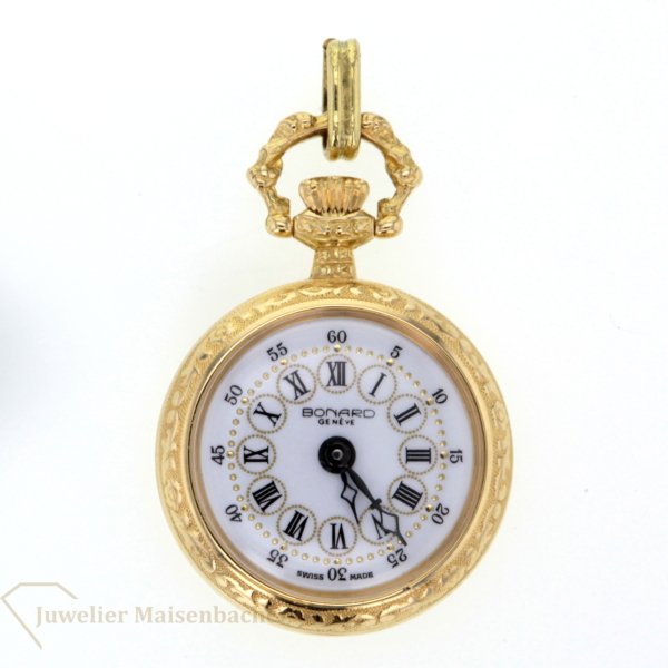 Bonard Geneve kleine Taschenuhr Anhängeuhr Gold 750/-