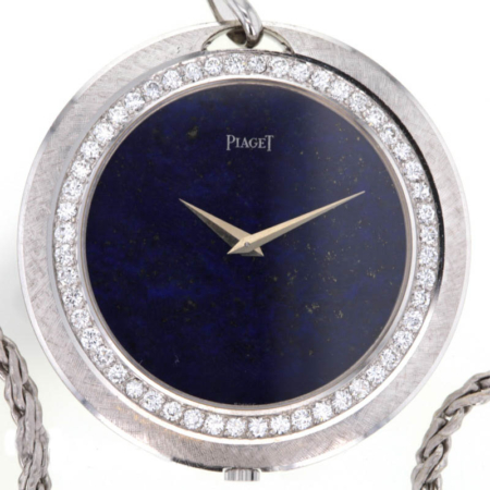 Piaget Frackuhr, Taschenuhr, Weißgold 750/-, 52 Diamanten