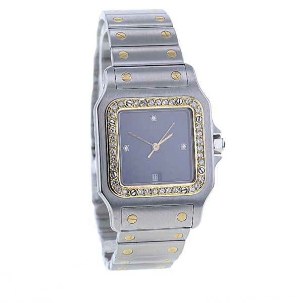 Cartier Santos Galbée Stahl/18K. Gold, 36 Diamanten