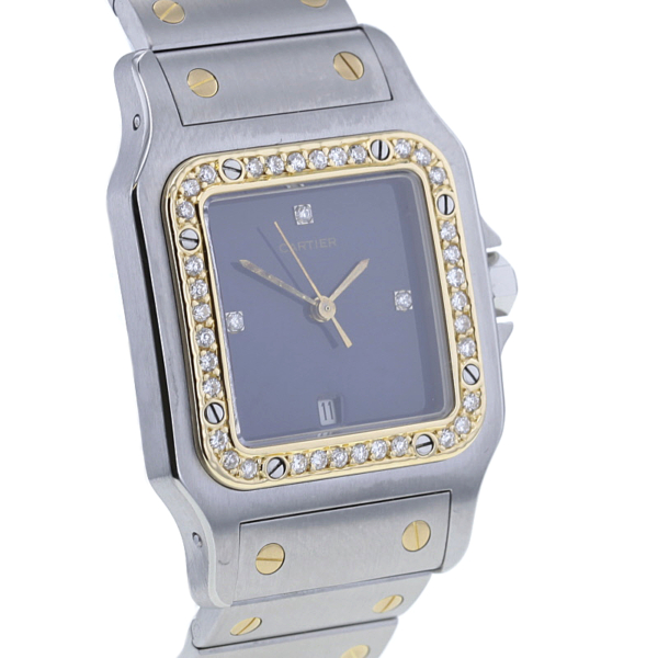 Cartier Santos Galbée Stahl/18K. Gold, 36 Diamanten