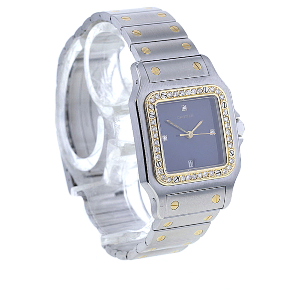 Cartier Santos Galbée Stahl/18K. Gold, 36 Diamanten